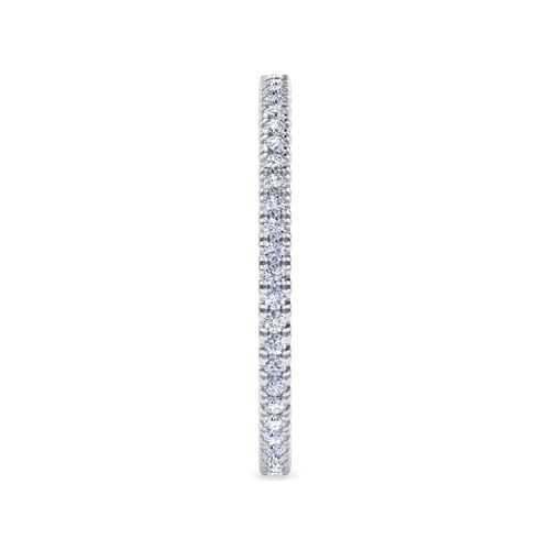 14K White Gold French Pavé Set Diamond Eternity Band