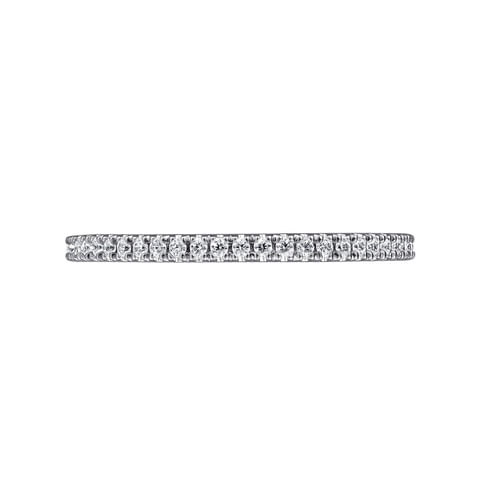 14K White Gold French Pavé Set Diamond Eternity Band