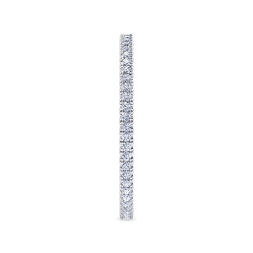 14K White Gold French Pavé Set Diamond Eternity Band