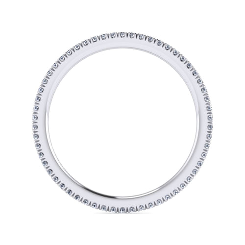 14K White Gold French Pavé Set Diamond Eternity Band