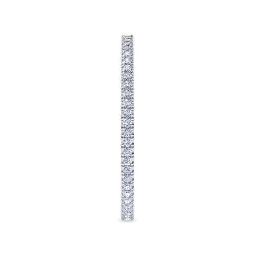 14K White Gold French Pavé Set Diamond Eternity Band