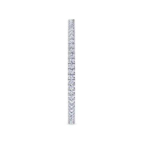 14K White Gold French Pavé Set Diamond Eternity Band