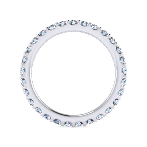 14K White Gold French Pavé Set Diamond Eternity Band