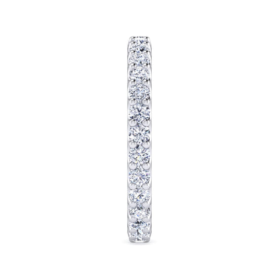 14K White Gold French Pavé Set Diamond Eternity Band angle 4