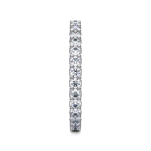 14K White Gold French Pavé Set Diamond Eternity Band