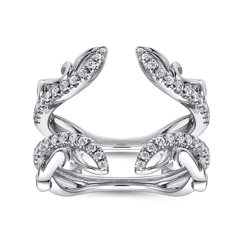 14K White Gold French Pavé Set Diamond Ring Enhancer