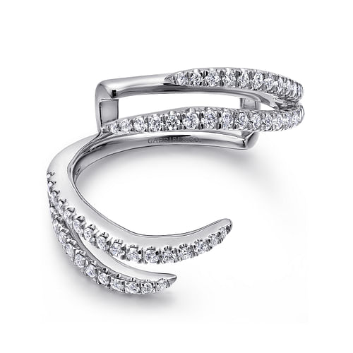 14K White Gold French Pavé Set Diamond Ring Enhancer