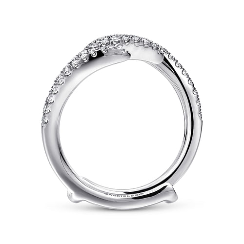 14K White Gold French Pavé Set Diamond Ring Enhancer