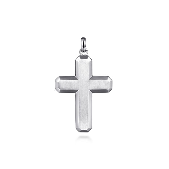 Gabriel - 14K White Gold Geometric Cross Pendant