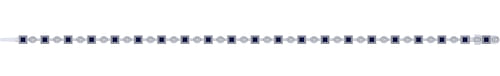 14K White Gold Geometric Diamond and Sapphire Tennis Bracelet