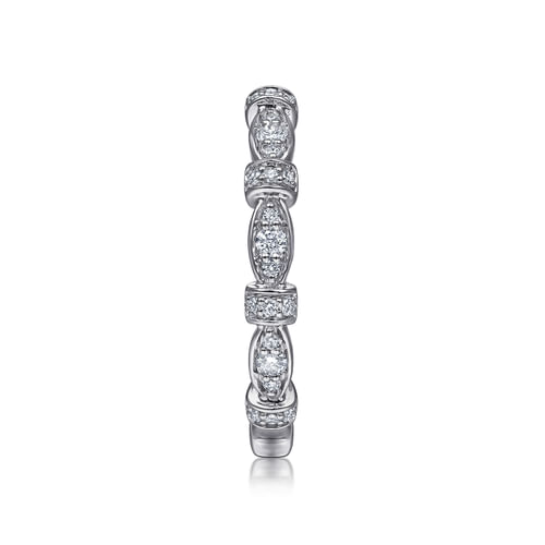 14K White Gold Geometric Stackable Diamond Ring