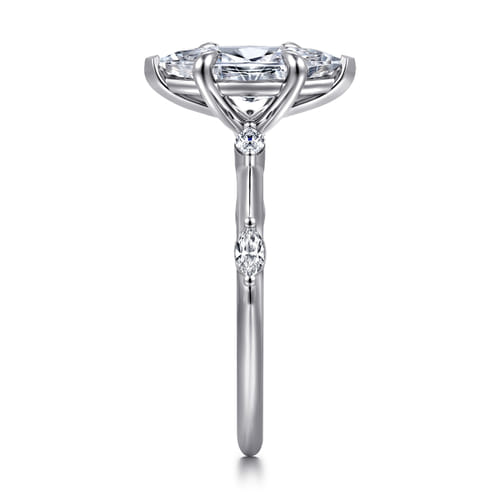 14K White Gold Gold Marquise Shape Diamond Engagement Ring