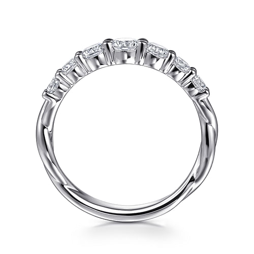 14K White Gold Graduating Diamond Anniversary Band
