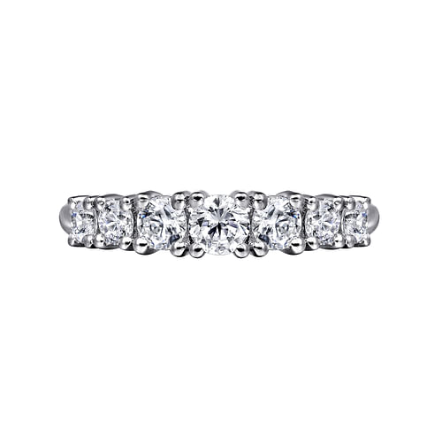 14K White Gold Graduating Diamond Anniversary Band