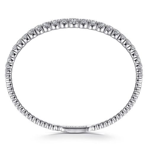 14K White Gold Graduating Diamond Bangle