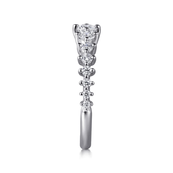14K White Gold Graduating Diamond Classic Ladies Ring angle 4