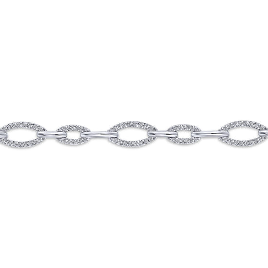 14K White Gold Graduating Diamond Link Tennis Bracelet angle 2 14K White Gold Graduating Diamond Link Tennis Bracelet angle 2
