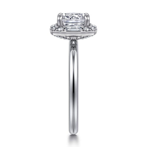 14K White Gold Halo Cushion Diamond Engagement Ring