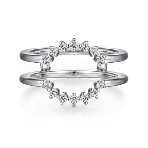 14K White Gold Halo Diamond Ring Enhancer