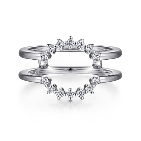 14K White Gold Halo Diamond Ring Enhancer