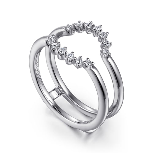 14K White Gold Halo Diamond Ring Enhancer