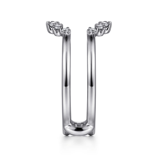 14K White Gold Halo Diamond Ring Enhancer angle 4