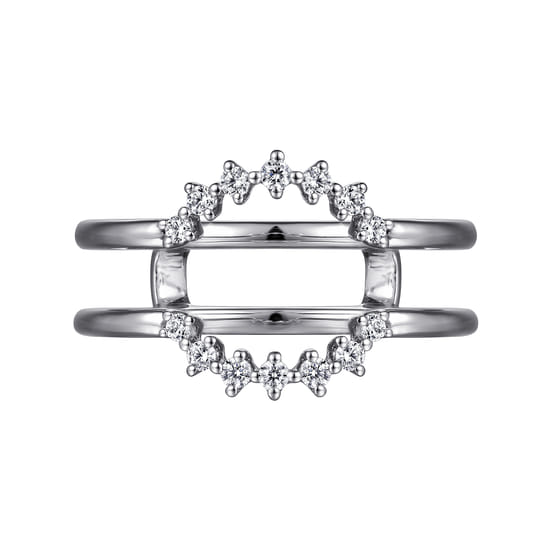 14K White Gold Halo Diamond Ring Enhancer angle 6
