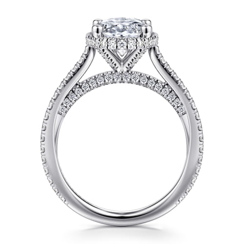 14K White Gold Hidden Halo Oval Diamond Engagement Ring 14K White Gold Hidden Halo Oval Diamond Engagement Ring