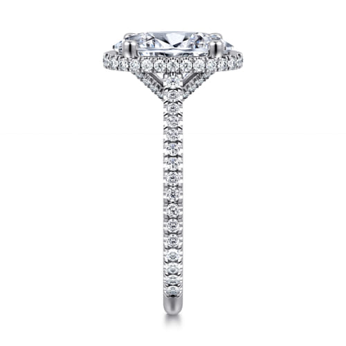 14K White Gold Hidden Halo Oval Diamond Engagement Ring 14K White Gold Hidden Halo Oval Diamond Engagement Ring