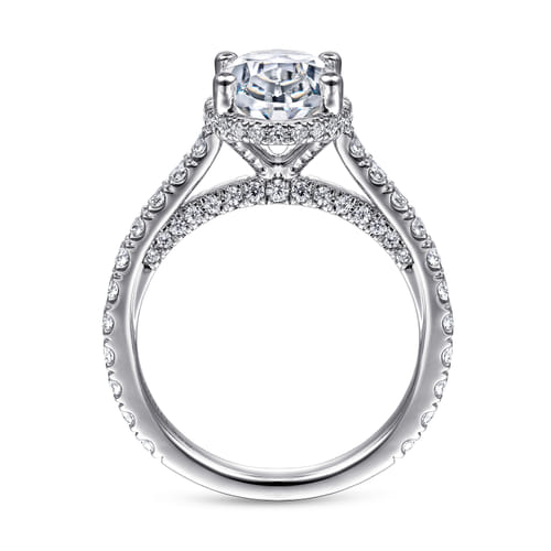 14K White Gold Hidden Halo Oval Diamond Engagement Ring 14K White Gold Hidden Halo Oval Diamond Engagement Ring