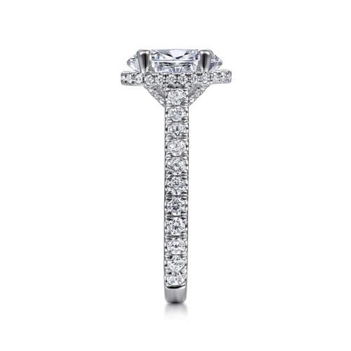 14K White Gold Hidden Halo Oval Diamond Engagement Ring 14K White Gold Hidden Halo Oval Diamond Engagement Ring