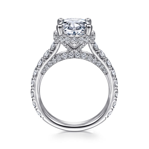 14K White Gold Hidden Halo Oval Diamond Engagement Ring 14K White Gold Hidden Halo Oval Diamond Engagement Ring
