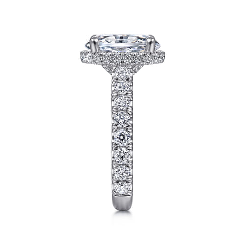 14K White Gold Hidden Halo Oval Diamond Engagement Ring 14K White Gold Hidden Halo Oval Diamond Engagement Ring