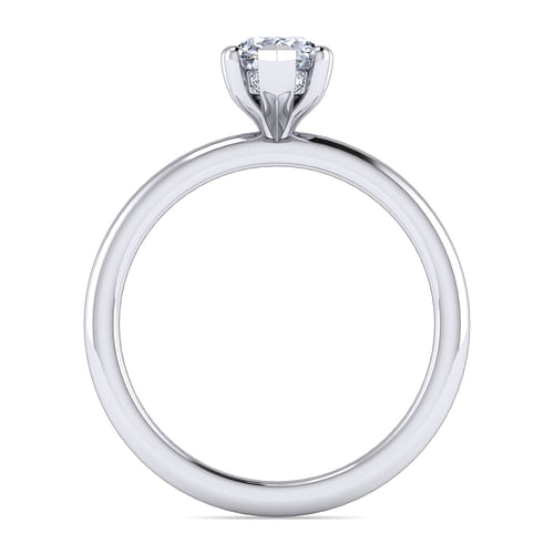 14K White Gold Hidden Halo Pear Shape Diamond Engagement Ring