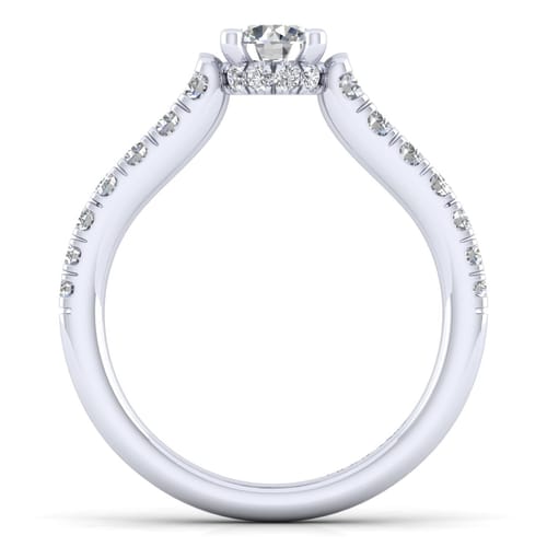 14K White Gold Hidden Halo Round Diamond Engagement Ring 14K White Gold Hidden Halo Round Diamond Engagement Ring
