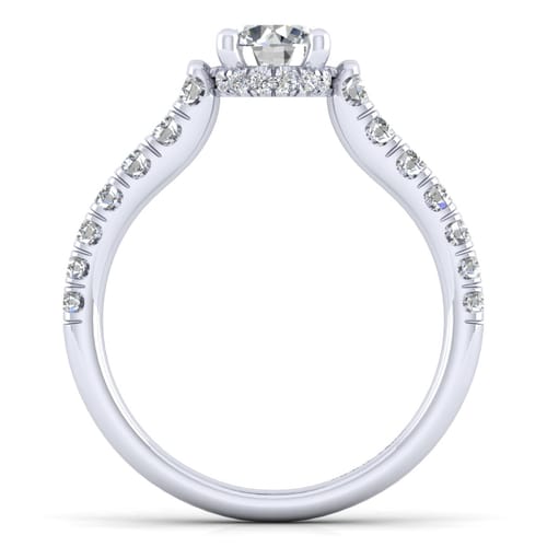 14K White Gold Hidden Halo Round Diamond Engagement Ring 14K White Gold Hidden Halo Round Diamond Engagement Ring
