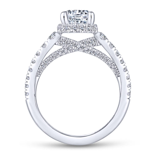 14K White Gold Hidden Halo Round Diamond Engagement Ring 14K White Gold Hidden Halo Round Diamond Engagement Ring
