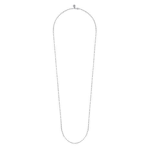 14K White Gold Hollow Paperclip Chain Necklace 14K White Gold Hollow Paperclip Chain Necklace
