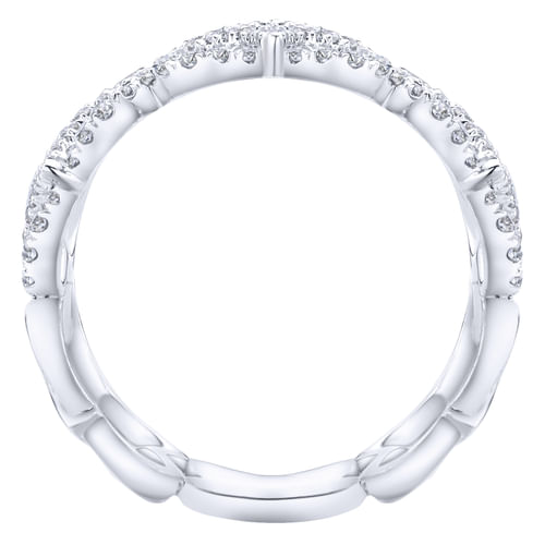 14K White Gold Infinity Sign Diamond Band