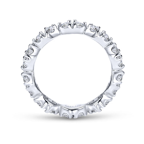 14K White Gold Marquis Shape Station Diamond Eternity Band