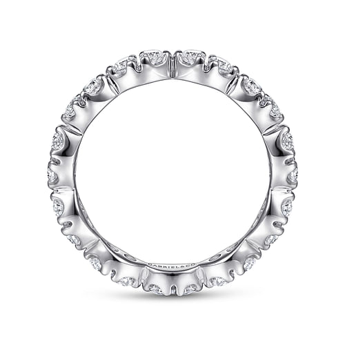 14K White Gold Marquis Shape Station Diamond Eternity Band