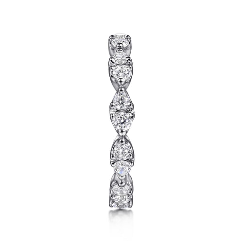14K White Gold Marquis Shape Station Diamond Eternity Band
