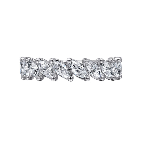 14K White Gold Marquise Diamond Anniversary Band angle 6