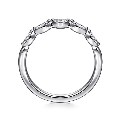 14K White Gold Marquise Diamond Anniversary Band