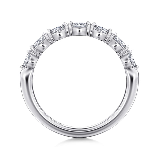 14K White Gold Marquise Diamond Anniversary Band angle 2