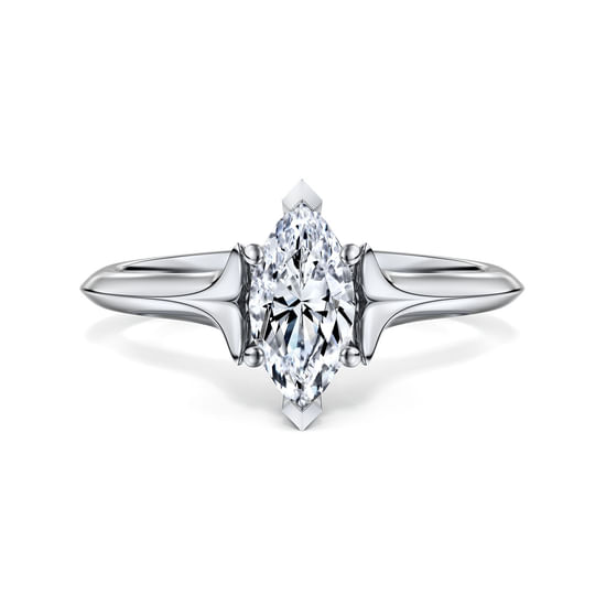 Gabriel - 14K White Gold Marquise Diamond Engagement Ring