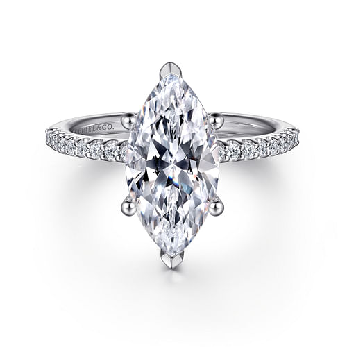 14K White Gold Marquise Diamond Engagement Ring