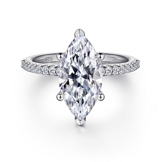 Gabriel - 14K White Gold Marquise Diamond Engagement Ring