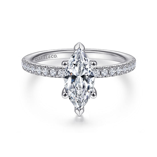 Gabriel - 14K White Gold Marquise Diamond Engagement Ring