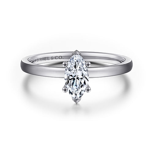 14K White Gold Marquise Diamond Engagement Ring